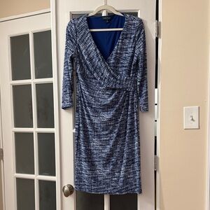 Lauren Ralph Lauren surplice jersey faux-wrap dress